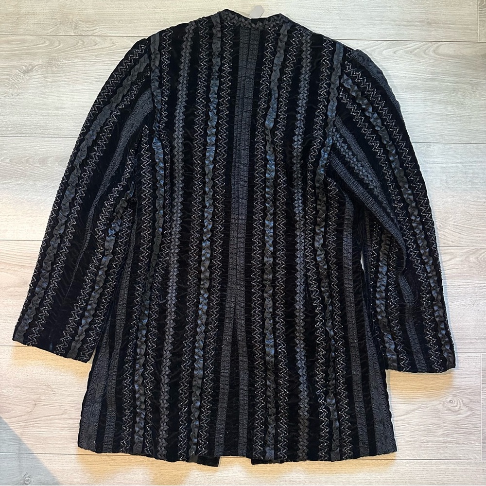 Vintage Black Beaded Patterned Jacket - image 5